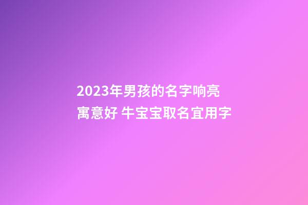 2023年男孩的名字响亮寓意好 牛宝宝取名宜用字